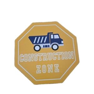 Construction Zone Kids Wall Decor 12x12inch